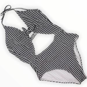 XHILARATION Cut Out One Piece Gingham Swimsuit M